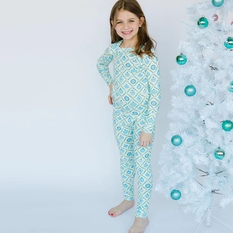 Blue Ornament Toddler Pajamas