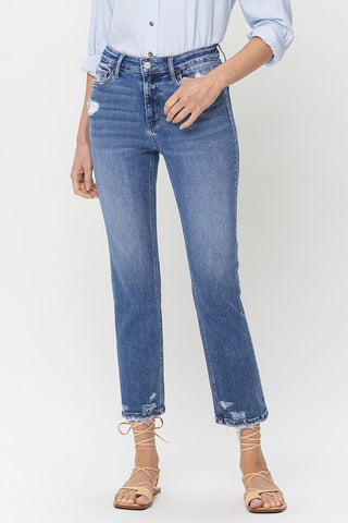 Mid Rise Cropped Straight Jean