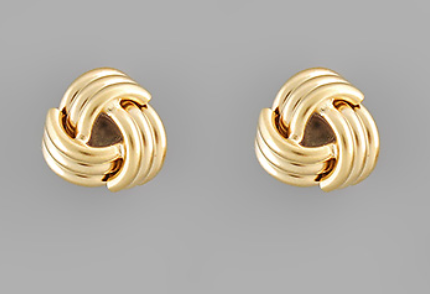 Trendy Knot Earring in Shiny Gold