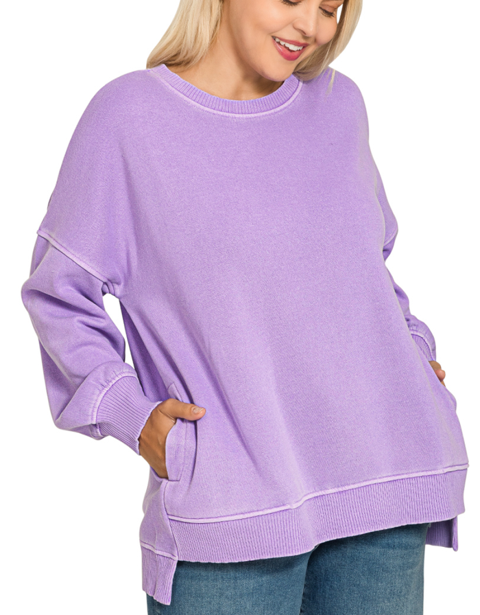 The Pigment Dye Pullover in Curvy