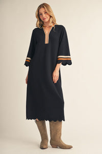 F26 Scallop Detail Dress