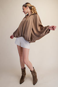 F26 Pleated Bomber Jacket