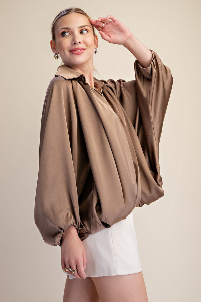 F26 Pleated Bomber Jacket