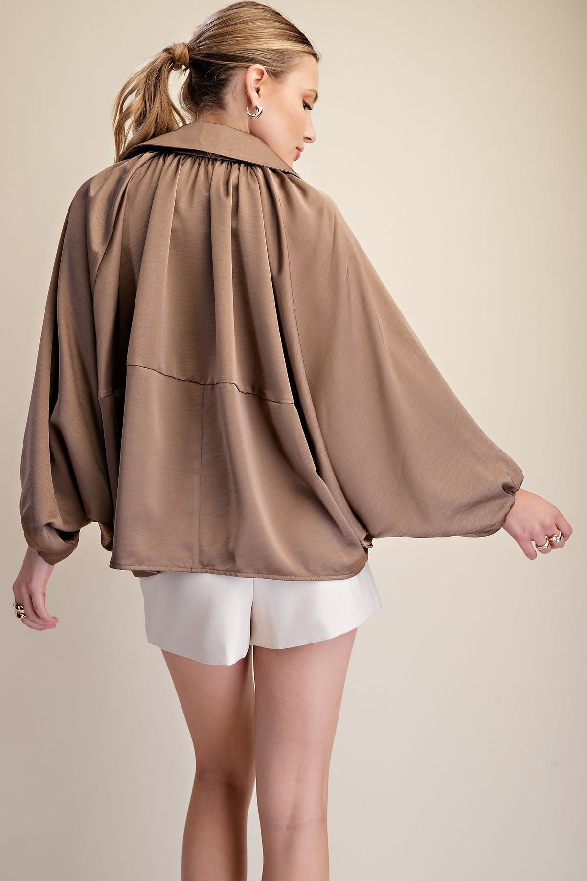 F26 Pleated Bomber Jacket