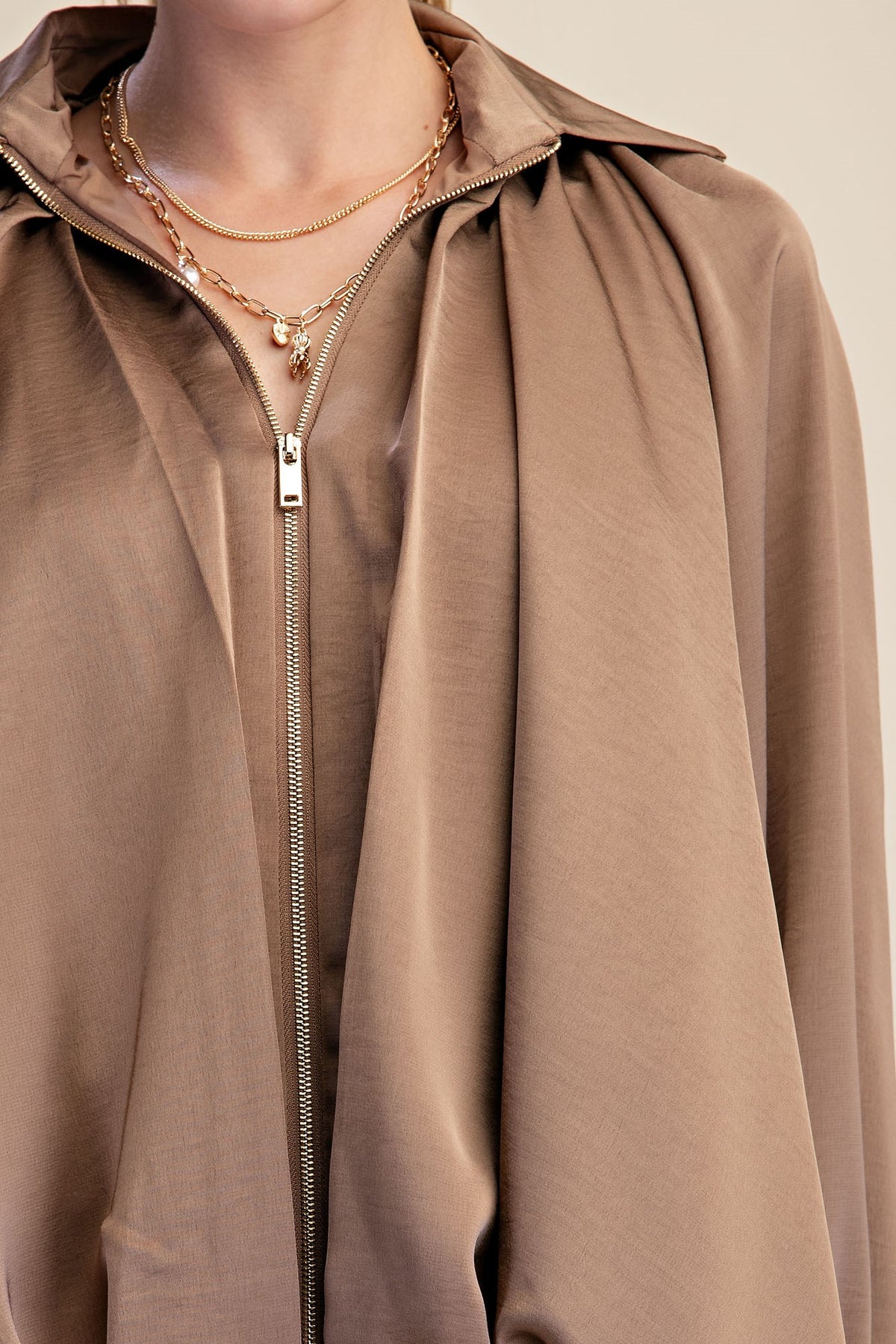 F26 Pleated Bomber Jacket