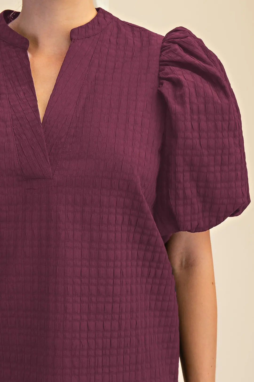 F26 V-Neck Textured Top