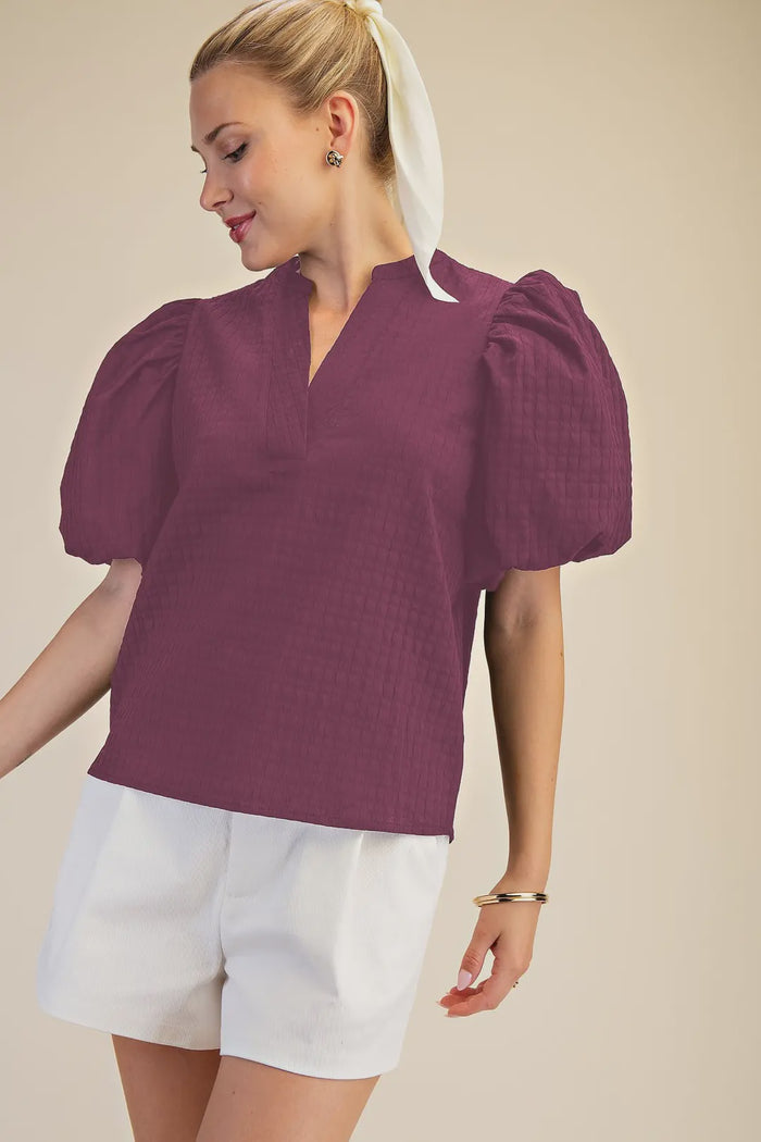F26 V-Neck Textured Top