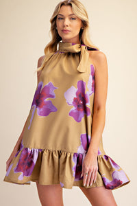 F26 Stunning Tie Neck Dress