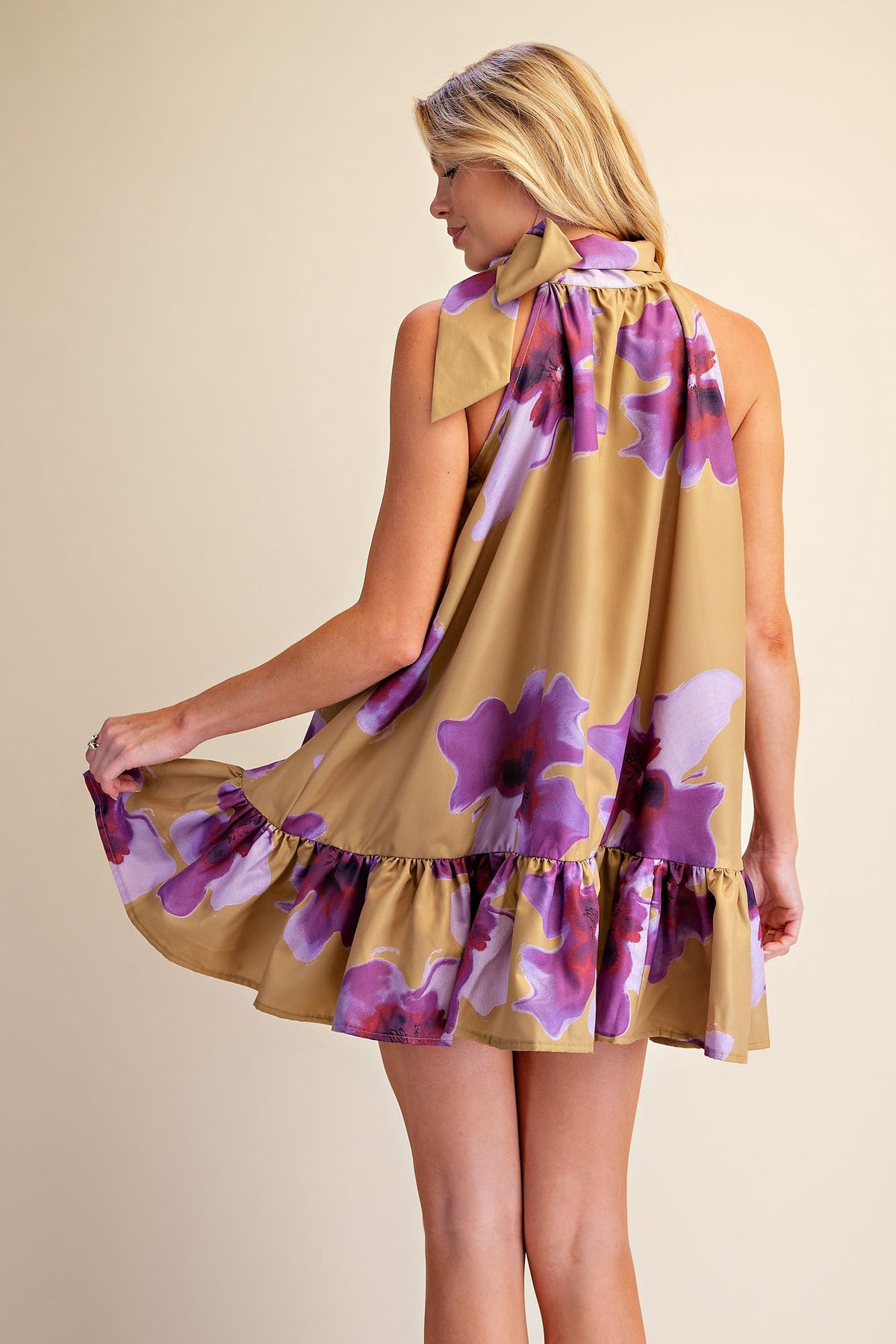 F26 Stunning Tie Neck Dress