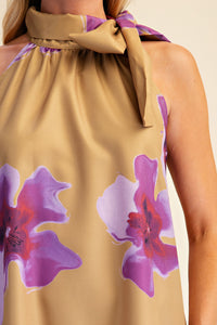 F26 Stunning Tie Neck Dress