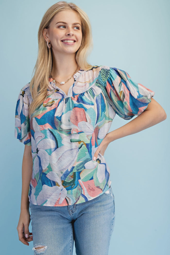 S26 Abstract Floral Top