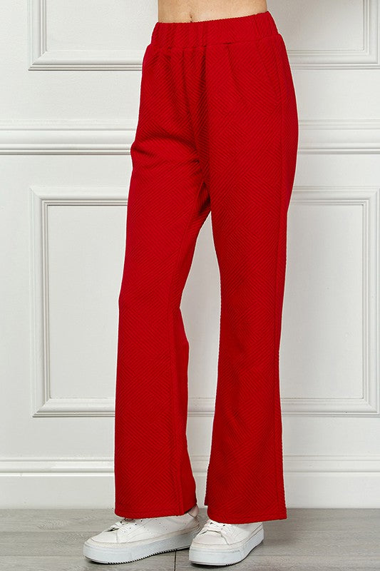 Ready in Red Textured Pant