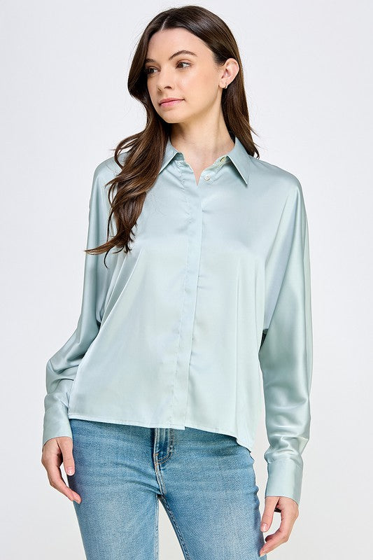 The Perfect Satin Button Down