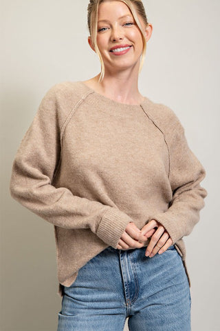 Jenna Raw Seam Sweater in 2 colors