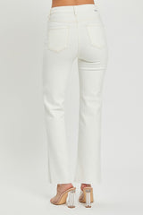 High Rise Tummy Control Straight Pants in 2 Cream