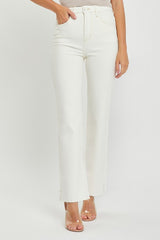 High Rise Tummy Control Straight Pants in 2 Cream
