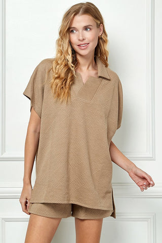 Multiples: Shimmer Button Down Top Small-XL in 2 colors