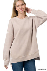 Acid Wash Fleece Sweatshirt