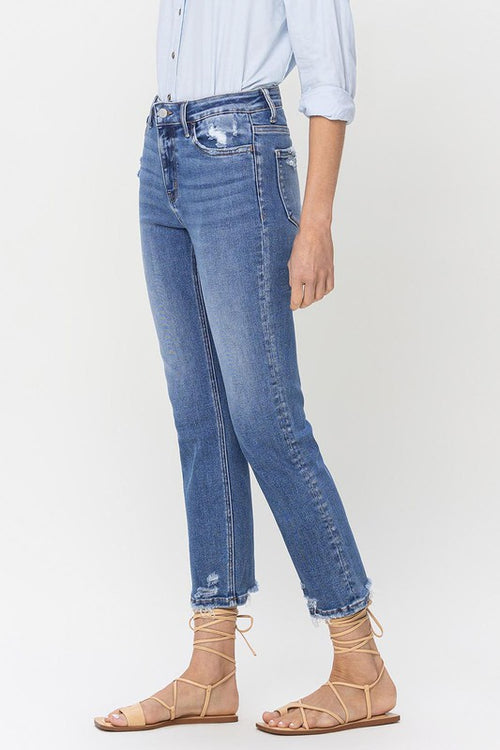 High Rise Slim Straight Jean
