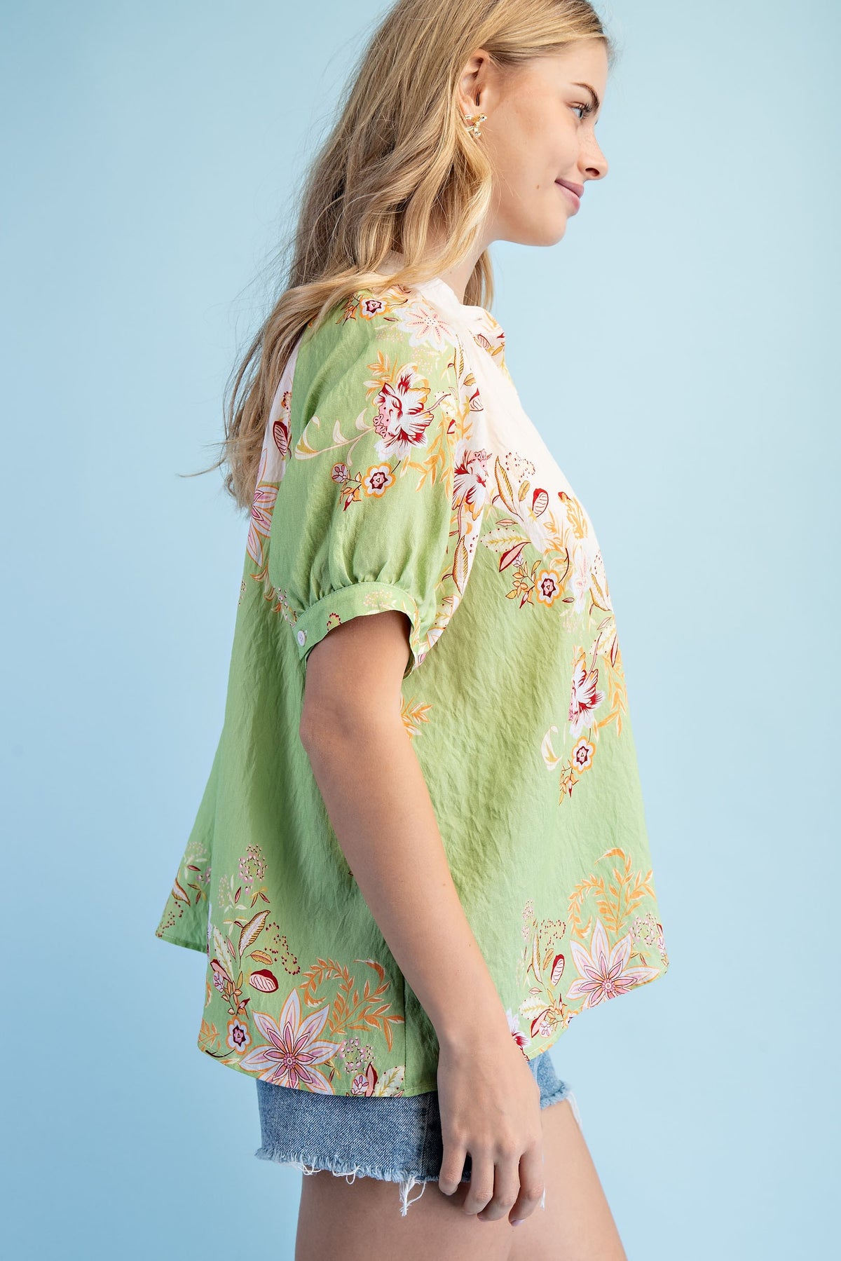 S26 Two Tone Floral Top