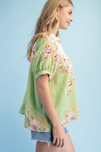 S26 Two Tone Floral Top