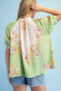 S26 Two Tone Floral Top