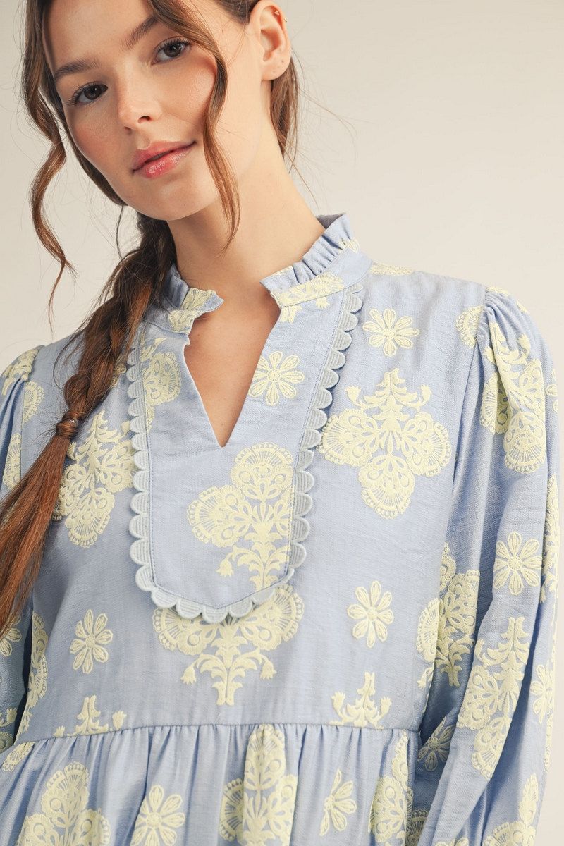 S26 Embossed Floral Dress