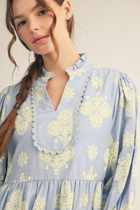 S26 Embossed Floral Dress
