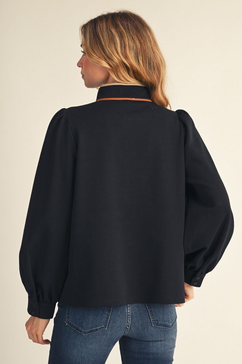F26 Half Zip Detail Top