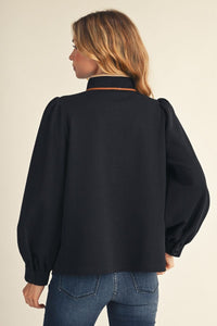 F26 Half Zip Detail Top