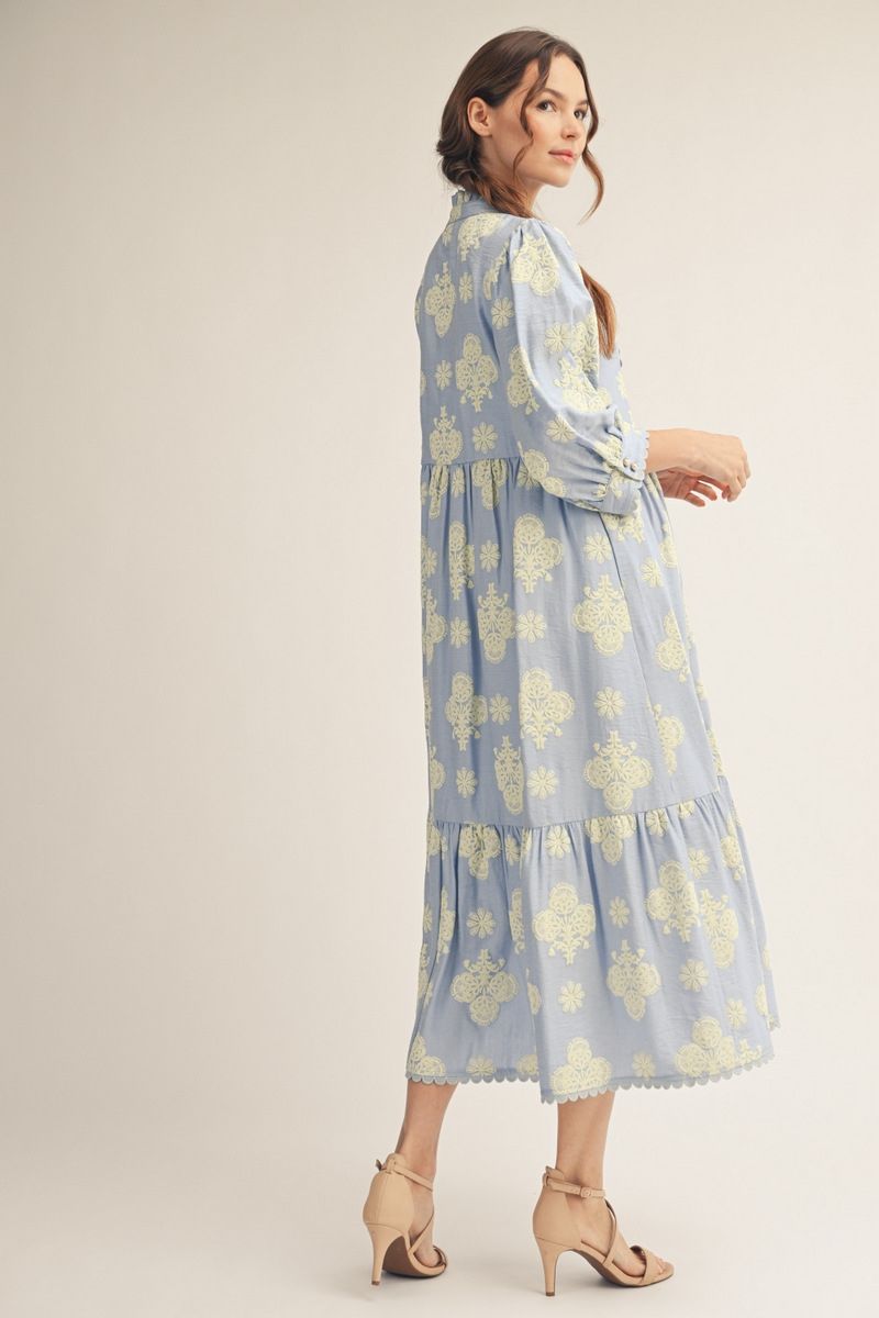 S26 Embossed Floral Dress