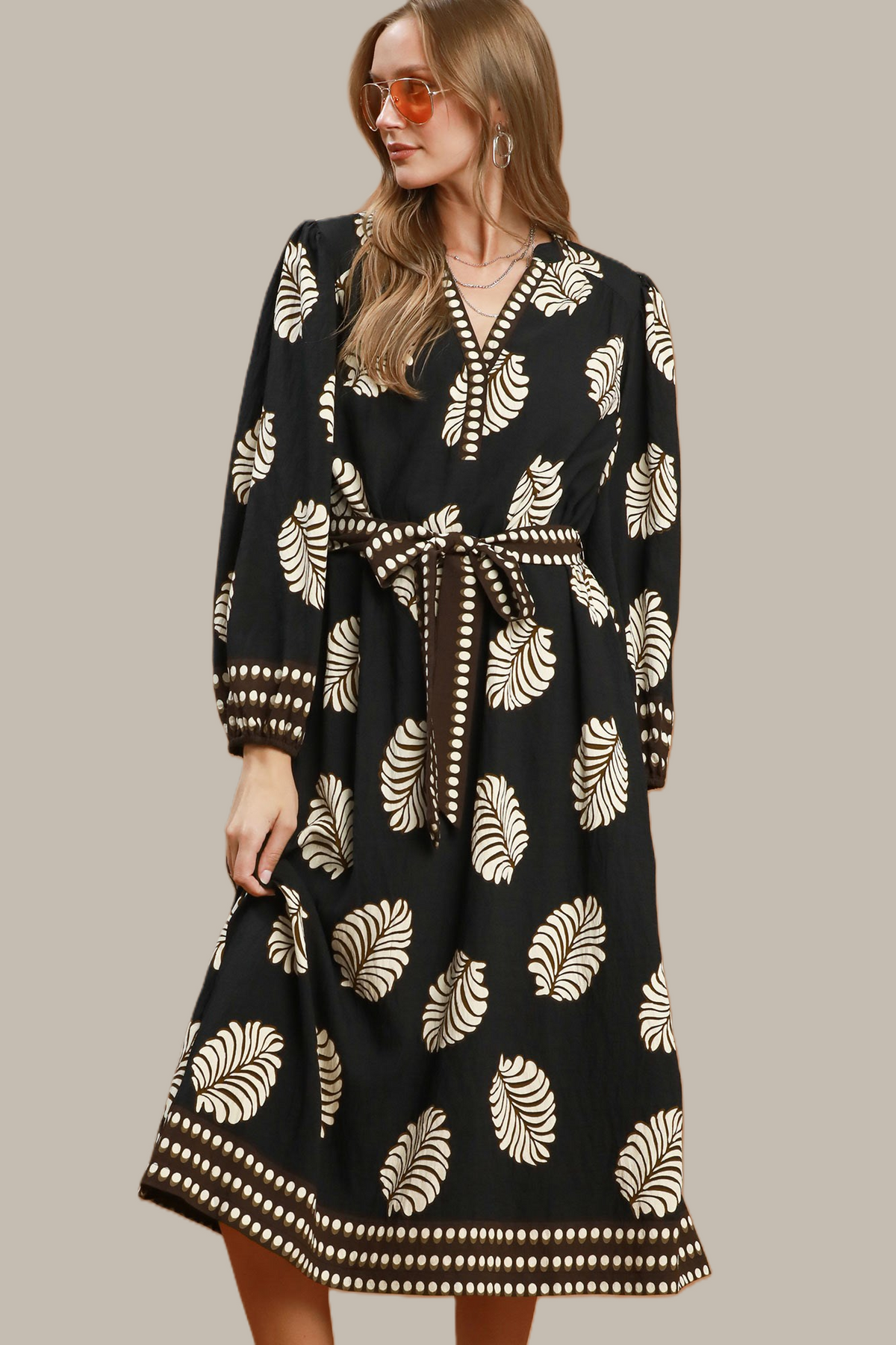 F26 Leaf Midi Dress