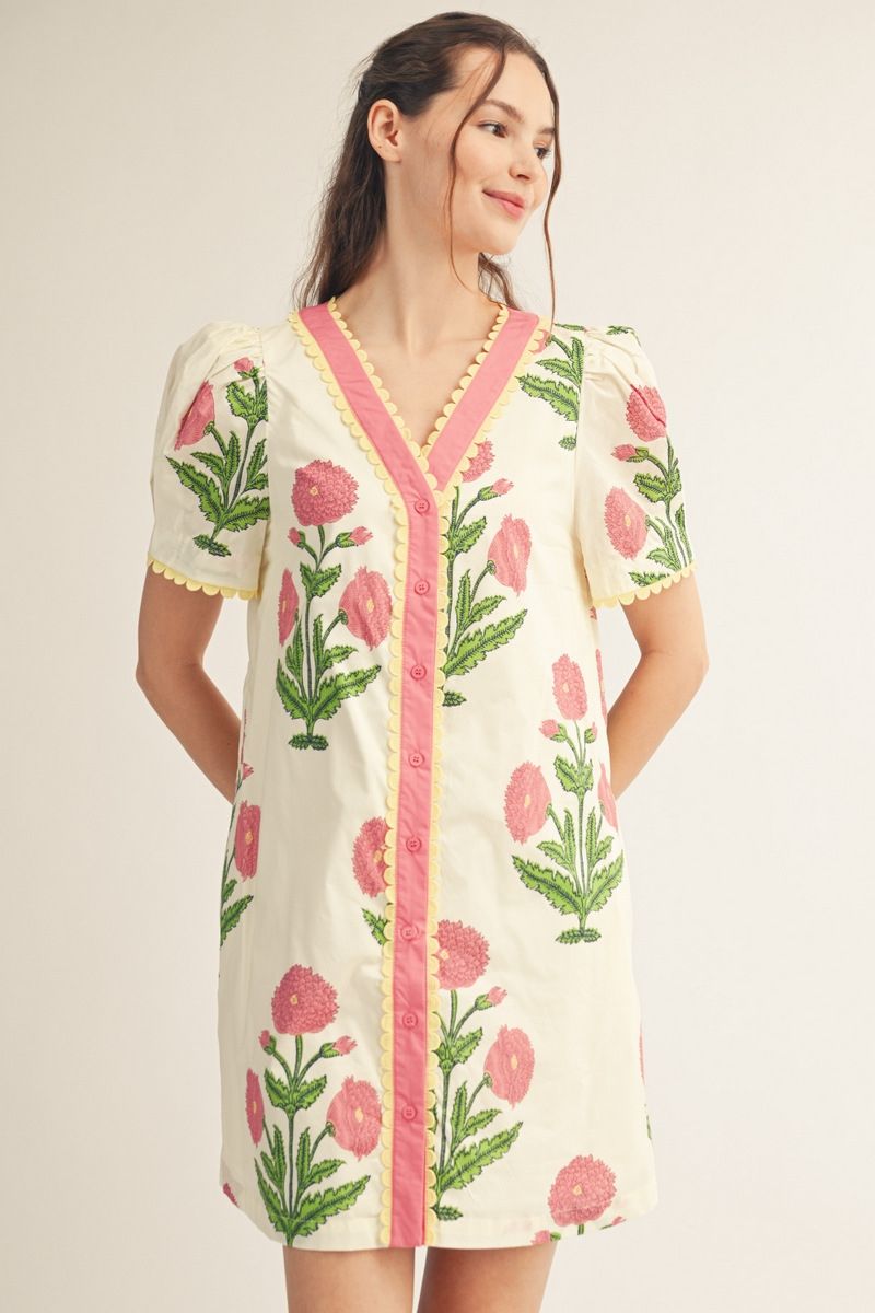 S26 Pink Florals Dress