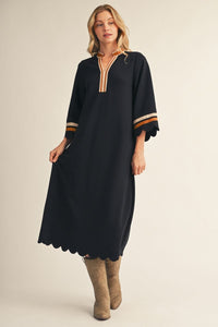 F26 Scallop Detail Dress