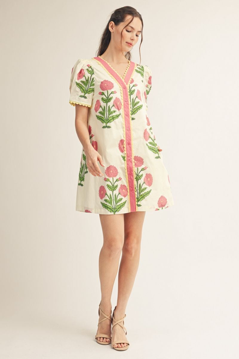 S26 Pink Florals Dress