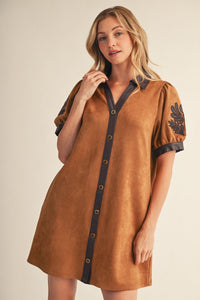 F26 Pleather Detailed Dress