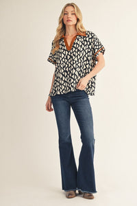 F26 Geo Print Top