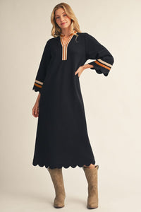 F26 Scallop Detail Dress