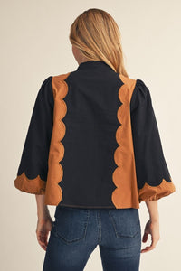 F26 Detailed Color Block Top
