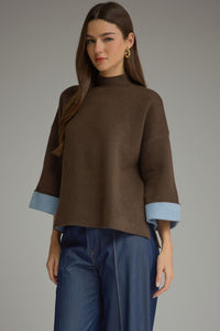 F26 Contrast Cuff Sweater