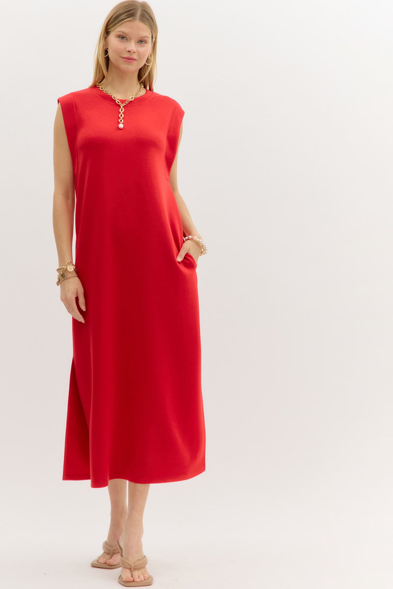 jersey knit sleeveless dress Women's Jersey Knit Maxi Dress in Blue Tide size 20/22