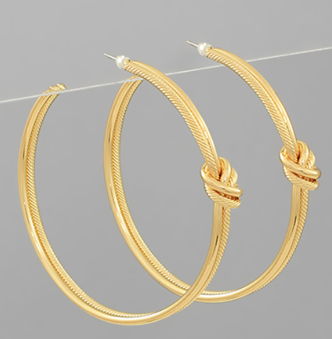ALL THE CRAVE KNOTTED HOOP EARRINGS
