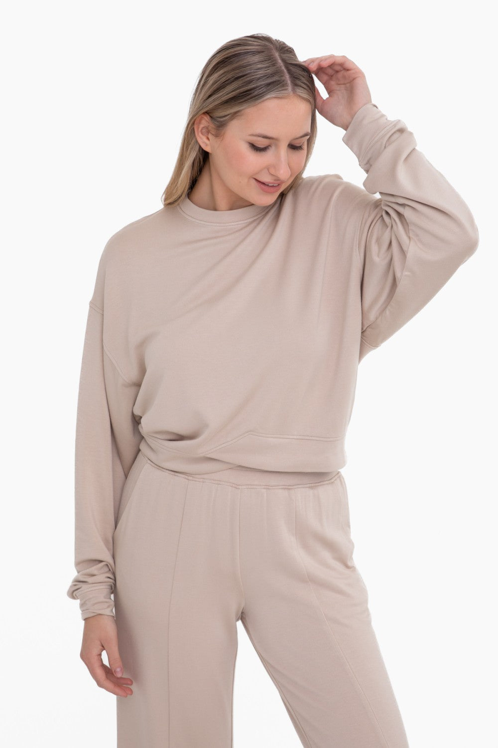 Crewneck Top with Oversized Sleeves