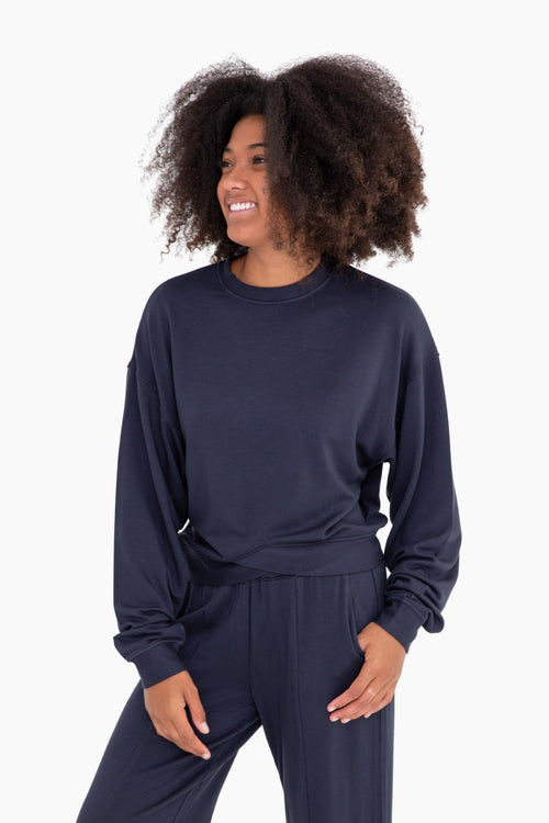 Crewneck Top with Oversized Sleeves
