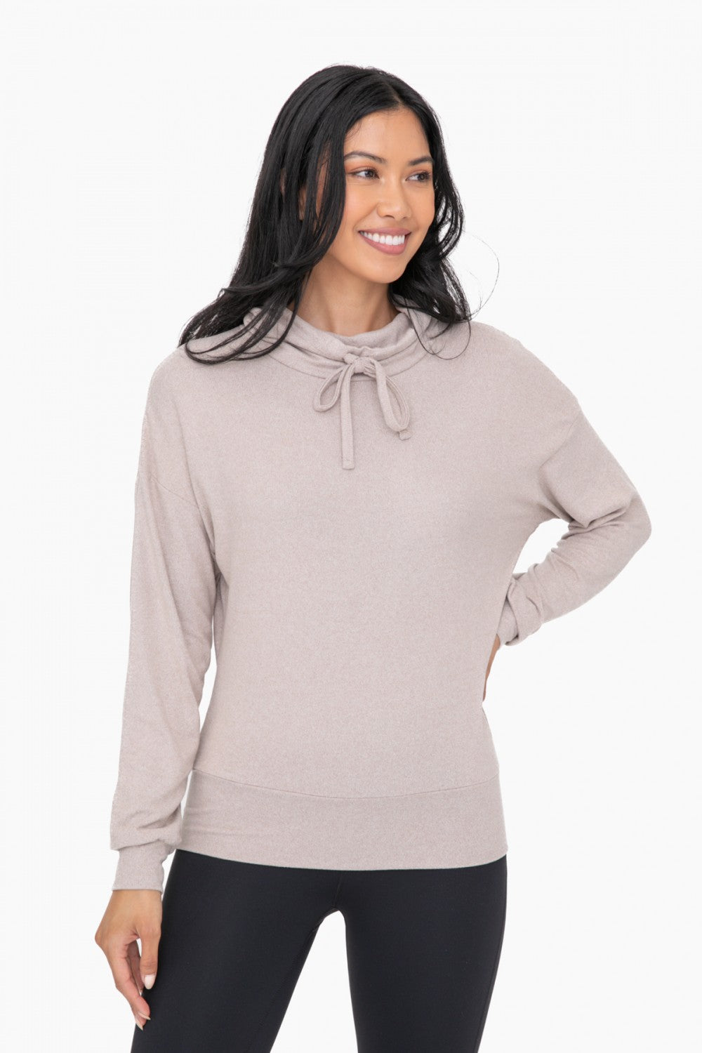 Brushed Cowl Neck Lounge Pullover