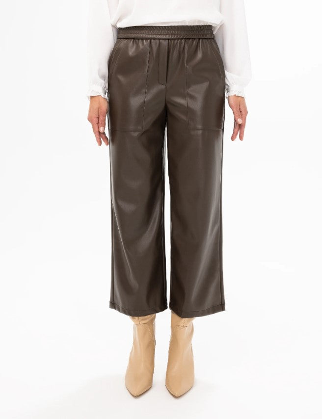 Faux Leather Gaucho Pant in 2 colors
