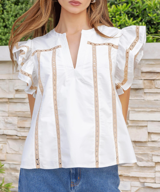 The Lacey Flutter Sleeve Top