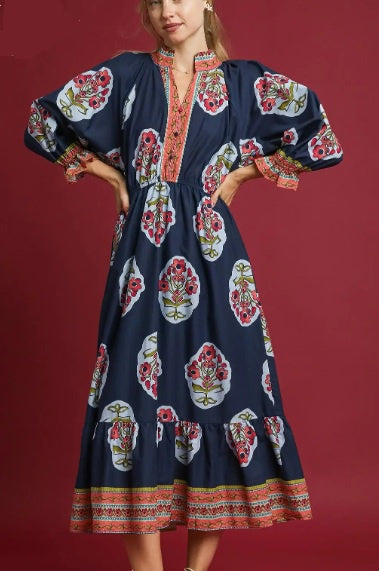 The Floral Border Dress