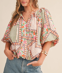 S26 The Multi Floral Bubble Top