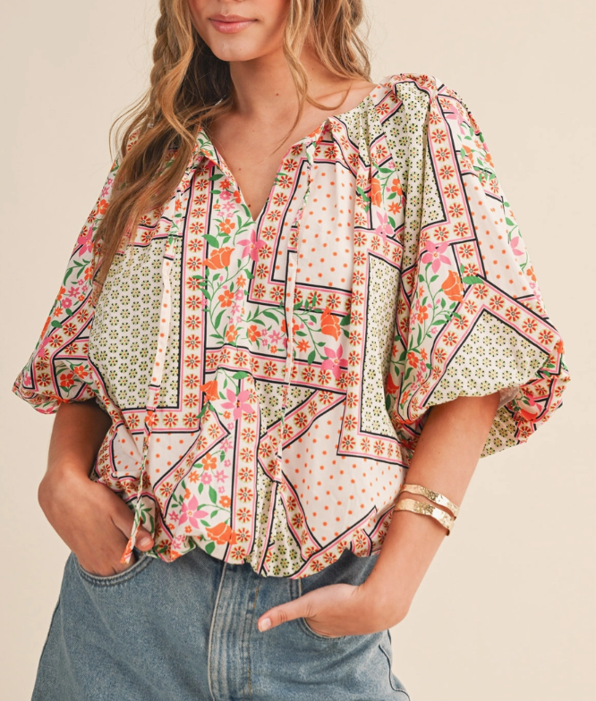 S26 The Multi Floral Bubble Top